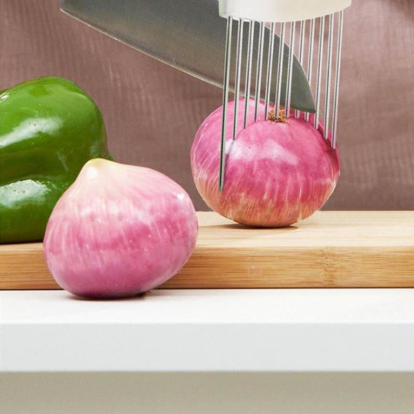 Handy Stainless Steel Onion Holder For Cutting